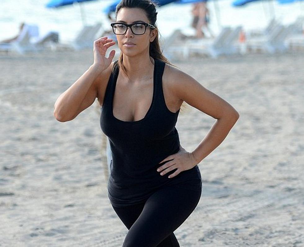Fotos: Kim Kardashian suda la gota gorda para adelgazar