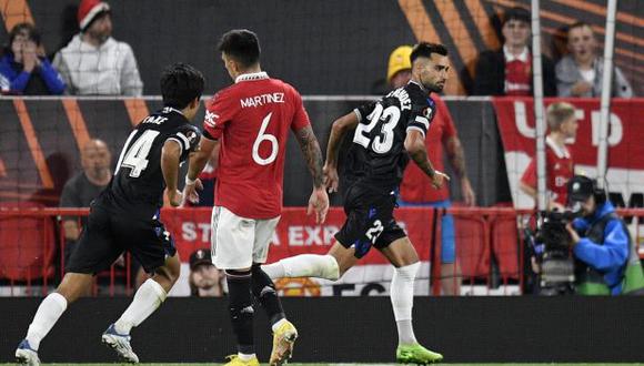 Gol de Brais Méndez para el 1-0 de Real Sociedad vs. Manchester United. (Foto AFP)
