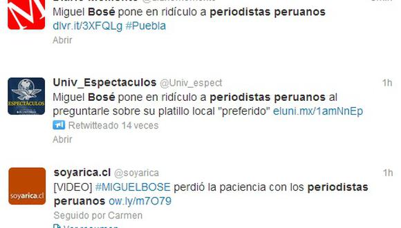 Prensa peruana es ridiculizada a nivel internacional por preguntas a Miguel Bosé