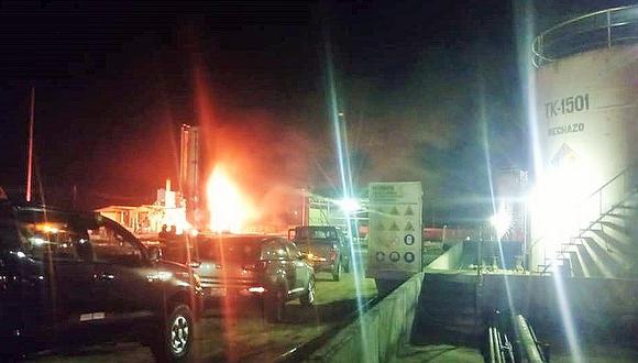 Un incendio en planta de petróleo genera zozobra en Talara
