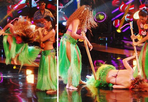 Delly Madrid sufre fuerte caída en El Gran Show