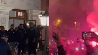 Hinchas de Alianza Lima y el banderazo a los jugadores en Arequipa