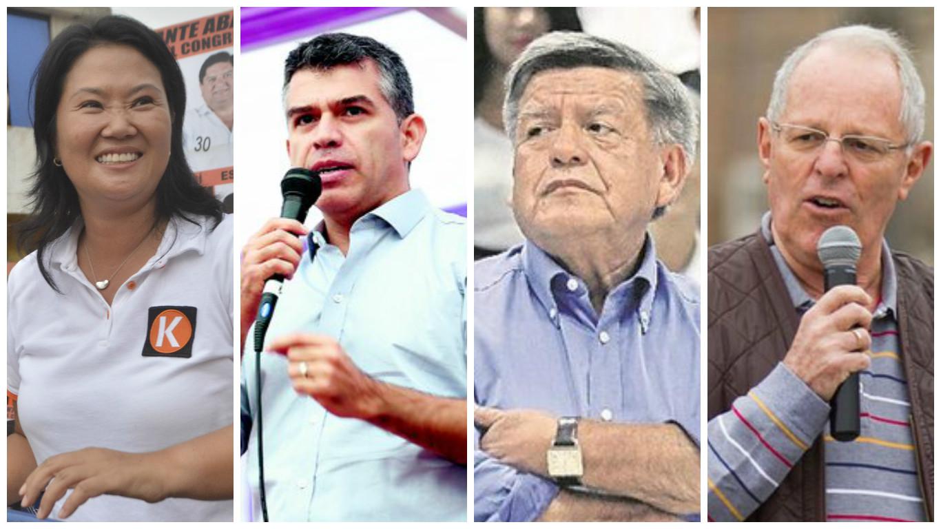 Keiko Fujimori (33.7%), Julio Guzmán (18.3%) y César Acuña (7.3%), según encuesta de CPI