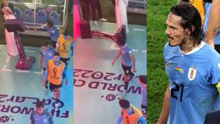 Iracunda reacción de Edinson Cavani: el delantero de Uruguay se ensañó con la pantalla de VAR (VIDEO)