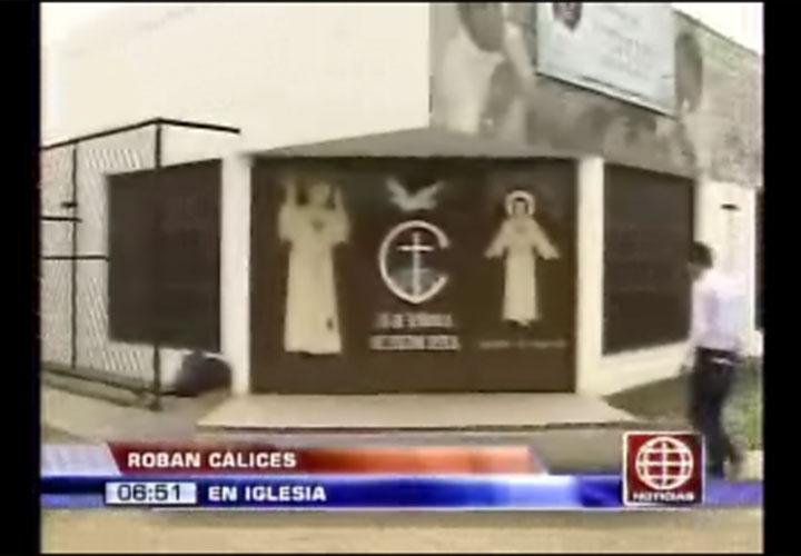 Delincuentes roban cálices de Iglesia en Los Olivos