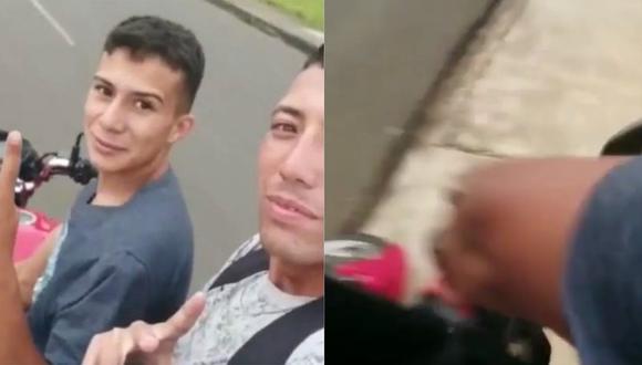 Jóvenes sufrieron terrible accidente al intentar tomarse un selfie mientras viajan en moto 