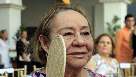 Fotografía de archivo fechada el 22 de mayo de 2016 que muestra a la viuda del premio Nobel de literatura Gabriel García Márquez, Mercedes Barcha, mientras participaba en una ceremonia en el Claustro de la Merced en Cartagena. (EFE/RICARDO MALDONADO ROZO).