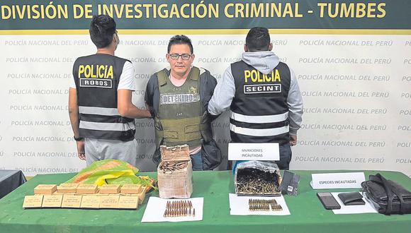Personal policial interviene a Astolfo Ruiz Mafaldo, exintegrante de la Fuerza Aérea del Perú con más de dos mil cartuchos.