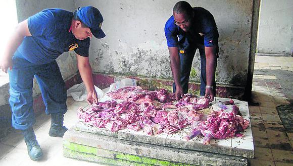 Decomisan 30 kilos de carne de burro en Chincha
