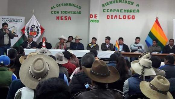 Mesa de diálogo con comuneros de Ccapacmarca no prosperó.