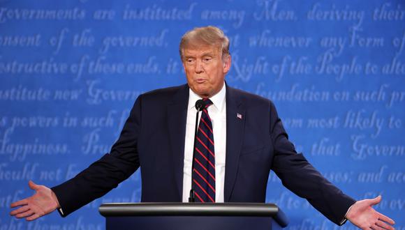 El presidente de Estados Unidos, Donald Trump, participa en el primer debate presidencial contra Joe Biden en Cleveland, Ohio. (AFP/Win McNamee).