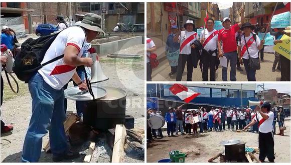 Huancayo: Salen a protestar pero con la camiseta peruana (VIDEO)