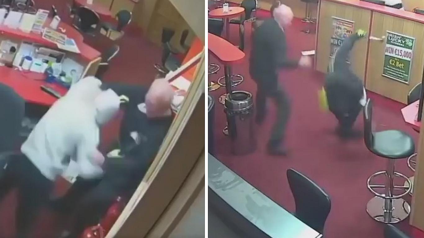Anciano de 85 años defiende casino de tres delincuentes armados en Irlanda (VÍDEO)