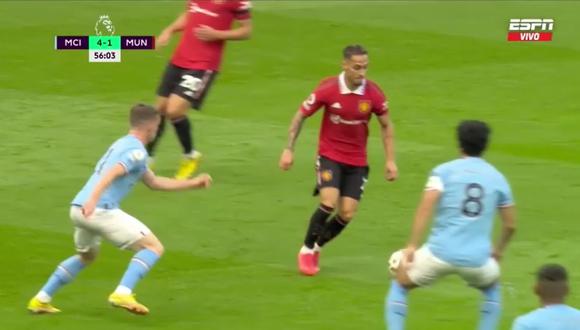 Antony anotó el descuento del Manchester United ante el City. (Foto: Captura)