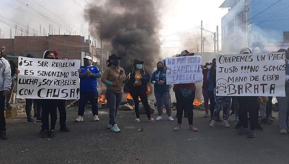 ​Protestantes en Ica piden aumento de 60 a 70 soles al básico