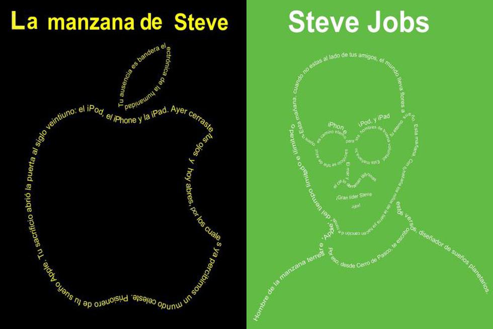 En caligramas recuerdan partida de Steven Jobs