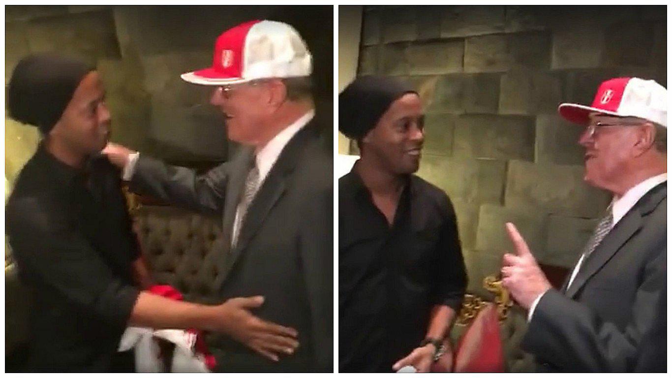 Vea el encuentro que tuvo Ronaldinho con PPK en Cusco (VÍDEO)