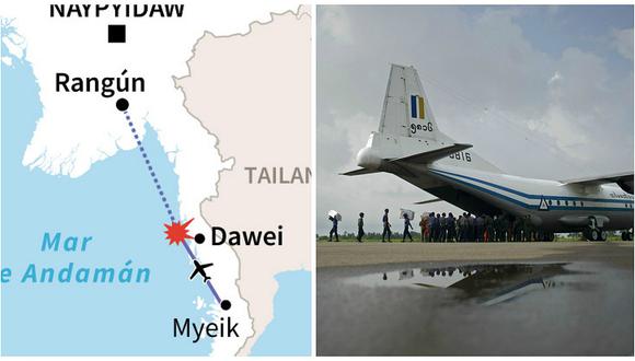 Birmania: Fuerza Armada encontró restos del avión que se estrelló en el mar