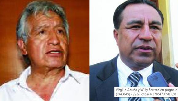 Lambayeque: Virgilio Acuña y Willy Serrato en pugna de calificativos por ganar elección al Congreso