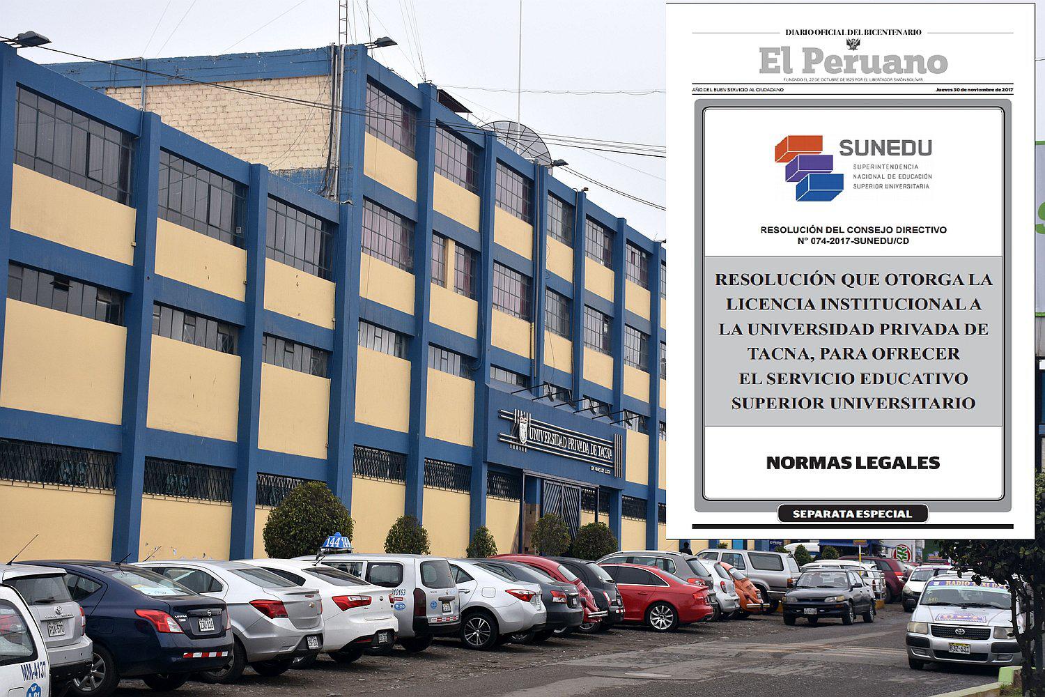 Universidad Privada de Tacna logra licenciamiento institucional de la SUNEDU