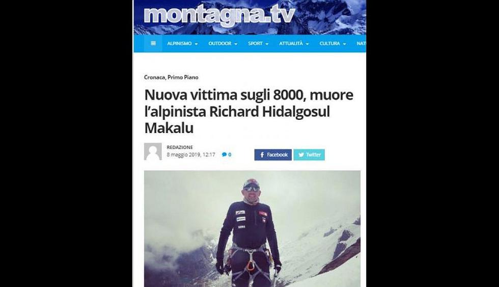 Richard Hidalgo: así informa la prensa internacional sobre la muerte del montañista peruano (FOTOS)