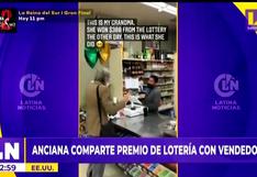 Anciana comparte su premio de la lotería con joven vendedor que la convenció de comprar (VIDEO)