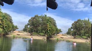 Detienen a sujeto por bañarse en estanque de rinocerontes en zoo de Nueva Zelanda (VIDEO)