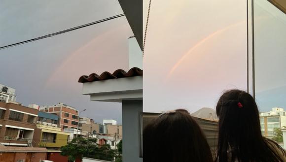 El arcoíris sorprendió a los ciudadanos en medio de la cuarentena por el nuevo coronavirus. Foto: Twitter