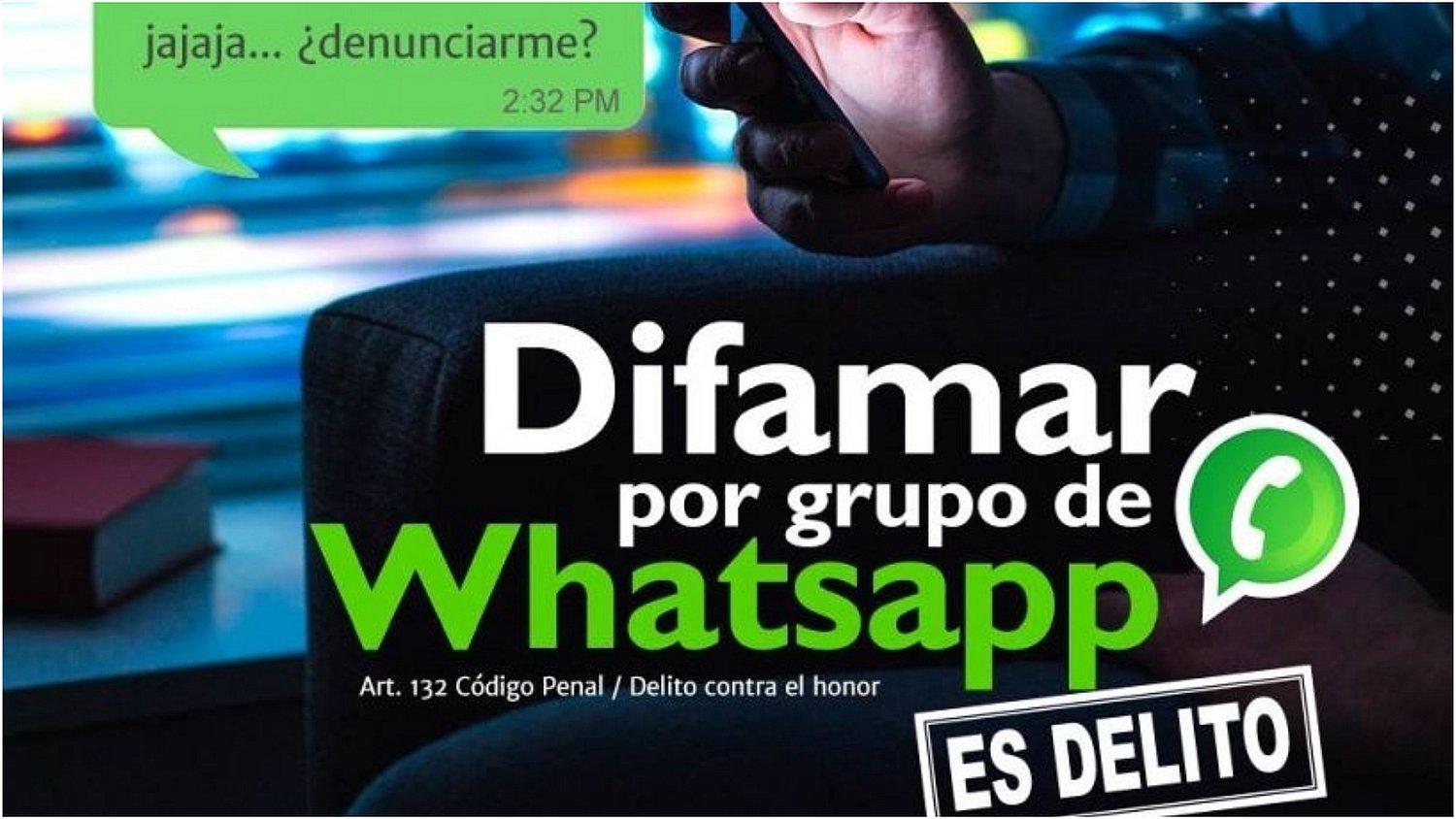 Poder Judicial advirtió que difamar a través de WhatsApp será castigado con 3 años de cárcel 