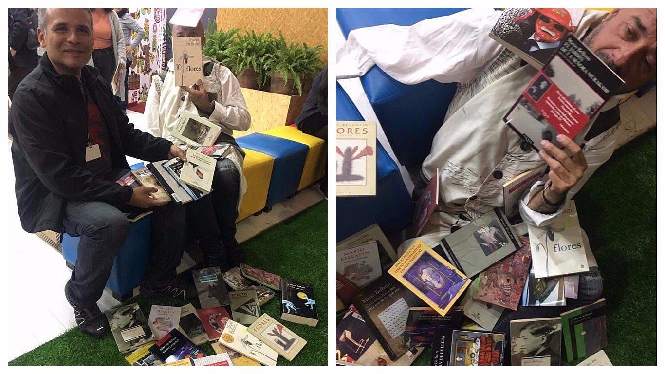 Mario Bellatín firmó más de 30 libros a una sola persona