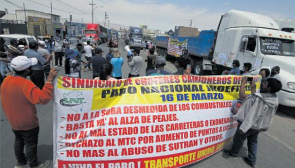 Conductores de carga pesa en Arequipa critican nulo apoyo de congresistas electos por la región. Gobierno planteó medida para evitar paro de transportistas. (Foto: Correo)