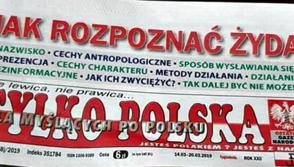 Polémica por un diario de Polonia que publicó “Cómo reconocer a un judío" en su portada