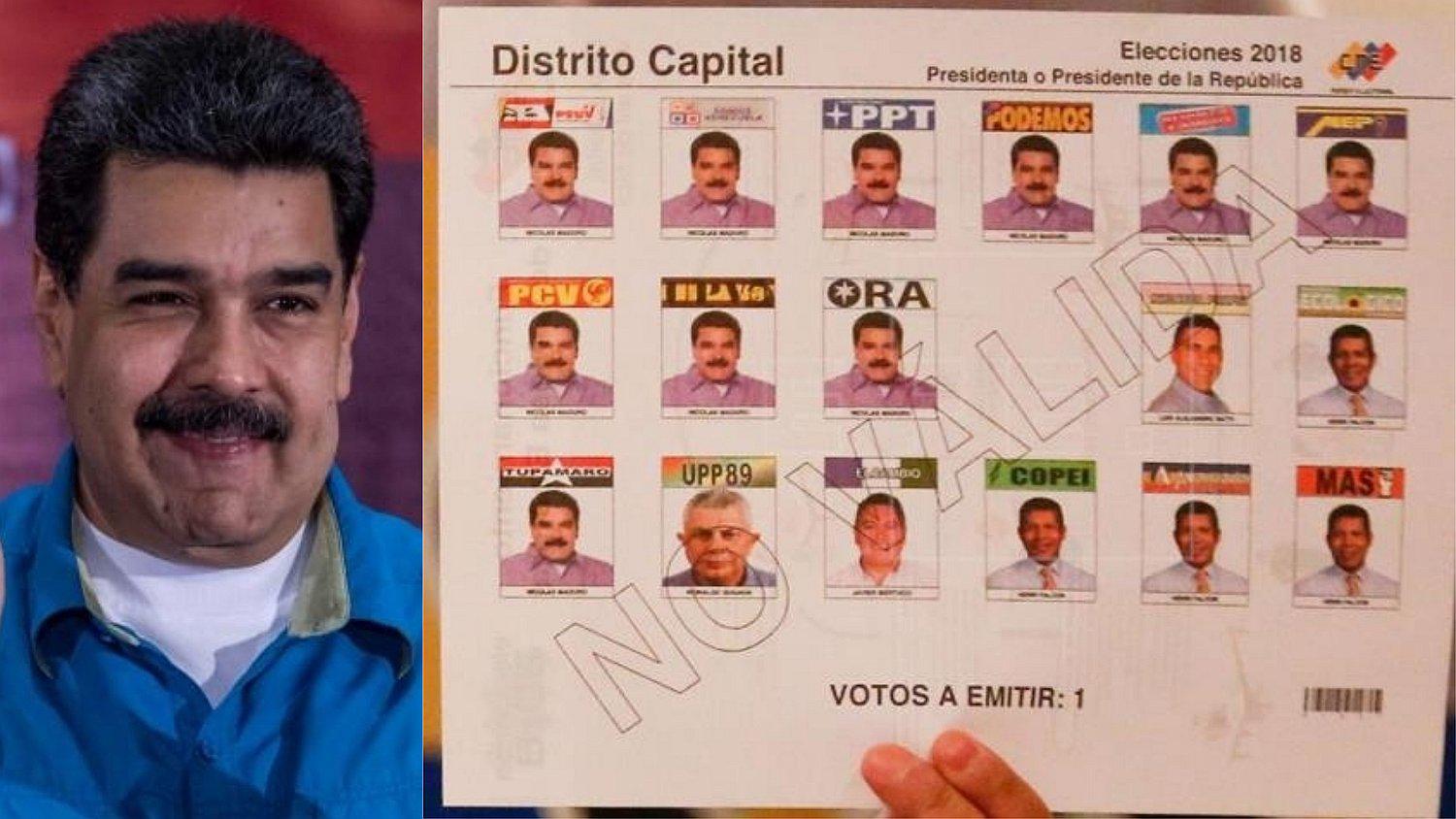 Venezuela: Presentan cédula de sufragio en el que Maduro aparece 10 veces (FOTOS)