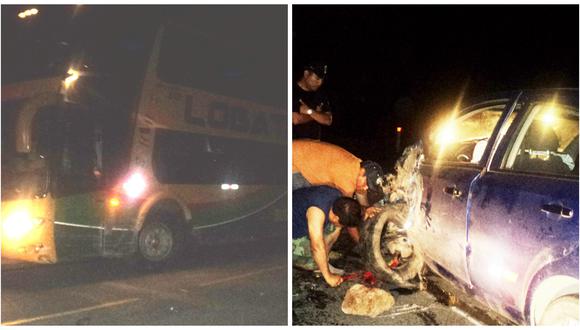 Bus choca con auto en vía La Merced - Pichanaki y solo deja daños materiales