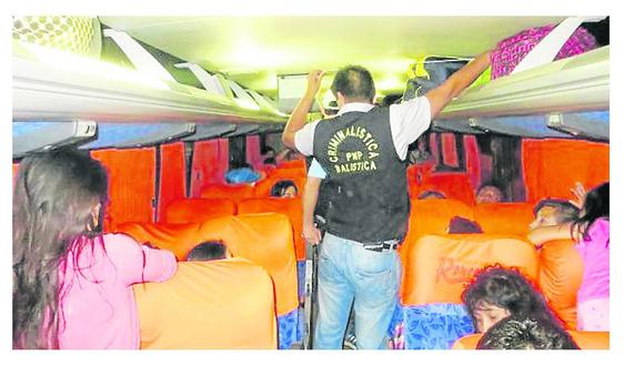 La Libertad: Delincuentes desvalijan a 43 pasajeros de ómnibus interprovincial 