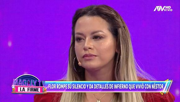 Flor Polo se presentó en el programa de Magaly Medina para contar el infierno que vivió con Néstor Villanueva. (Foto: Captura ATV).