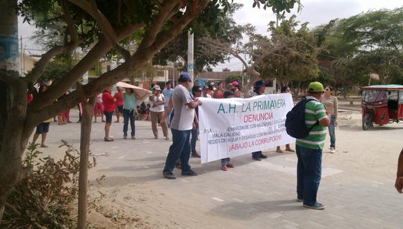 Piura: Protestan por supuestas deficiencias en obra de La Primavera