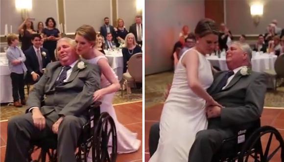 Novia baila junto a su padre con enfermedad terminal durante su boda (VIDEO)
