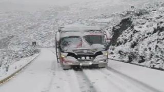 Reportan afectación en vía Carhuaz- Chacas – San Luis tras intensa nevada en Áncash
