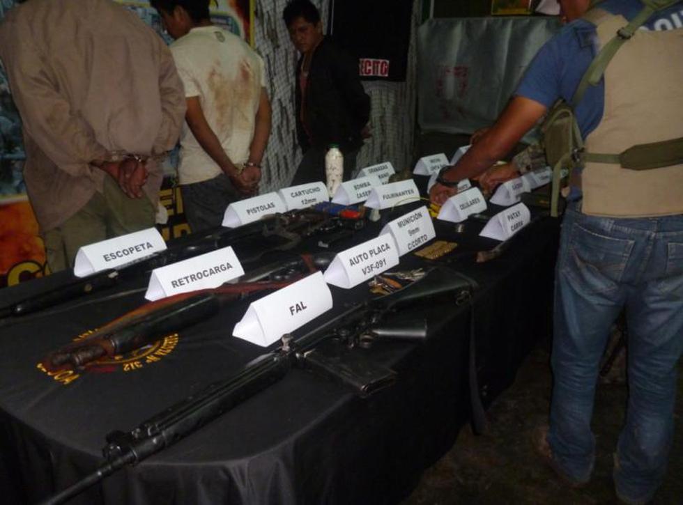 Intervienen a siete terroristas con gran cantidad de armamento  