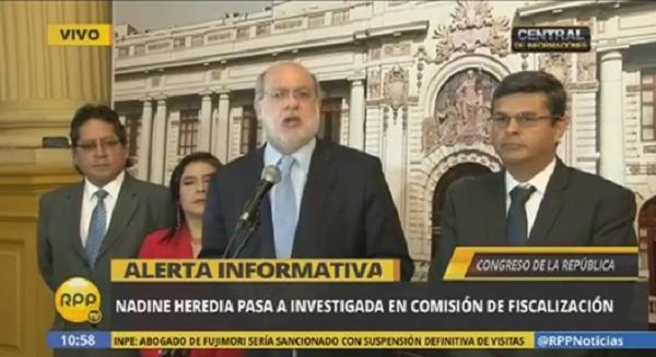 Gana Perú sobre Nadine Heredia: Denuncian "masacre política" contra el Partido Nacionalista