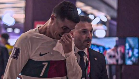 Cristiano Ronaldo se retiró llorando de la cancha. (Foto: Twitter de ESPN)
