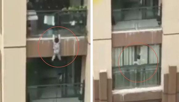 Vecinos salvan a un niño que caía desde el sexto piso de un edificio (VIDEO)