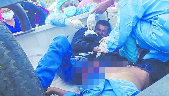 Tres personas más quedaron internadas en el centro de salud del caserío kilómetro 50 por las fuertes heridas que sufrieron.