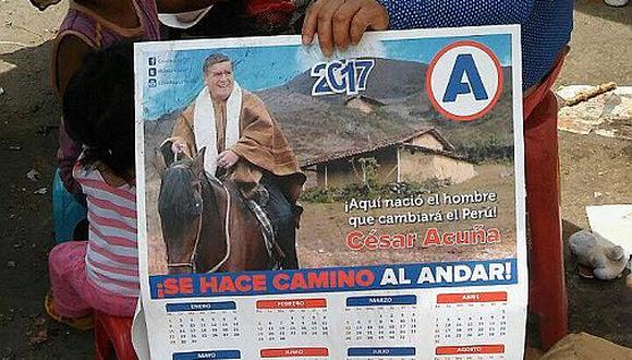 César Acuña: Reparten calendarios con imagen del excandidato presidencial en mercado de Trujillo