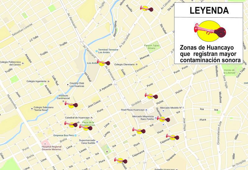 Registran alta  contaminación sonora en distritos de  Huancayo 