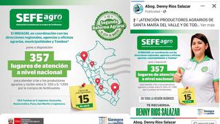 Precandidata del Valle, en Huánuco, usa flyer del Midagri para promocionarse