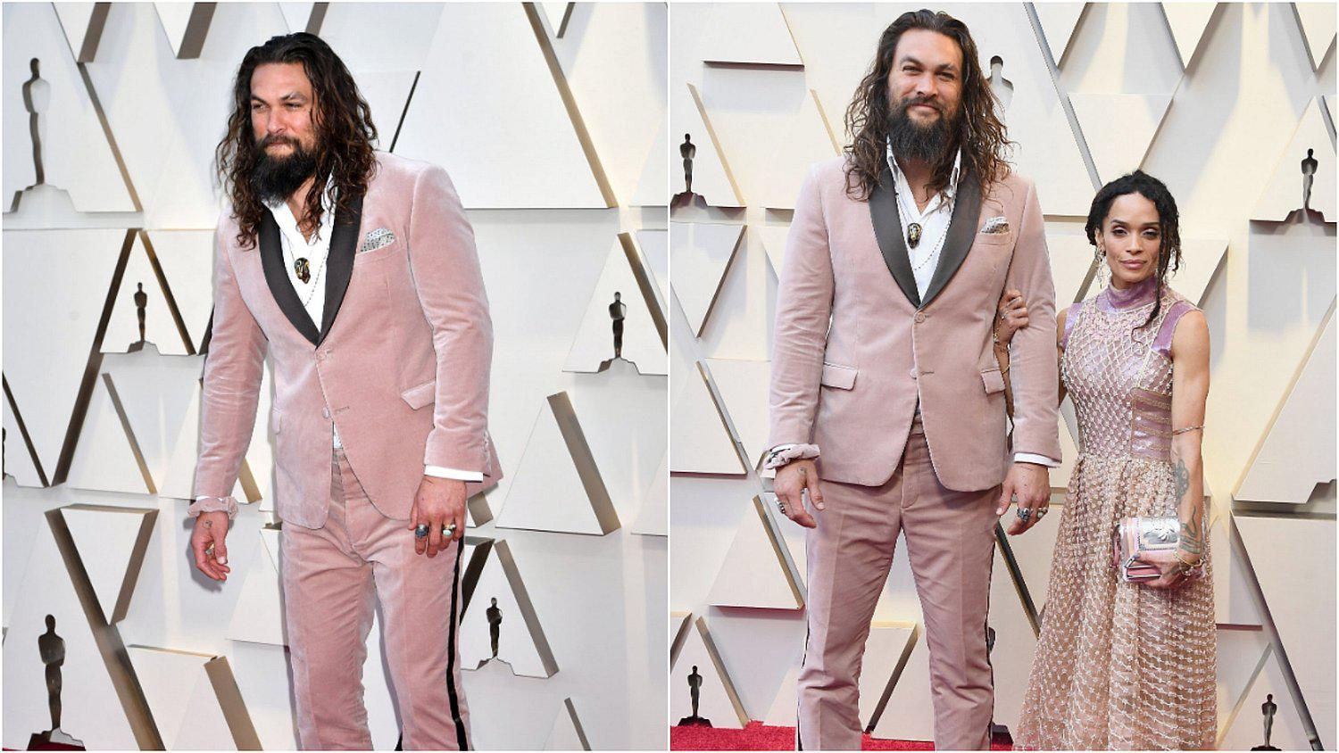 Oscar 2019: Jason Momoa impacta con excéntrico traje en la alfombra roja 