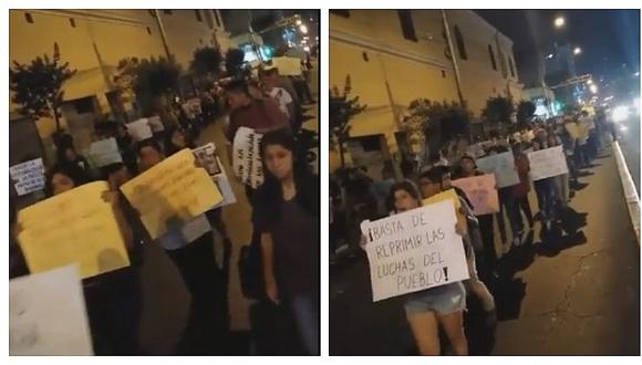 Integrantes del brazo político de Sendero Luminoso marcharon en apoyo a comuneros de Las Bambas 