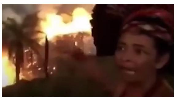 ​Indígena brasileña llora por incendios forestales que asola la Amazonía (VIDEO)